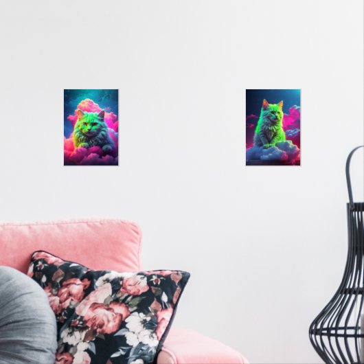 Feline Harmony - Set von 2 Kat-Art-Prints (Wohnzimmer)