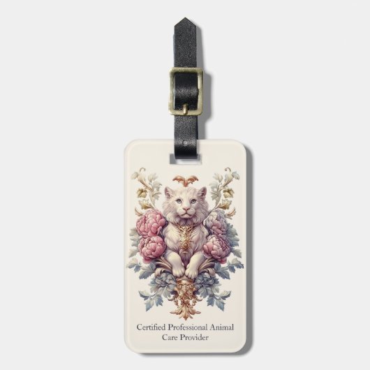 Feline Heraldic Wappen Gepäckanhänger (Vorderseite vertikal)