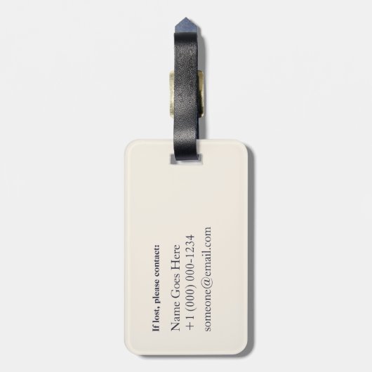 Feline Heraldic Wappen Gepäckanhänger (Rückseite vertikal)