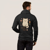 Feline in Bloom Hoodie (Schwarz voll)