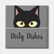 Feline Kitchen Decor' Black Cat Dirty Geschirrs Ma