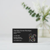 Feline Kitty Cat Boutique Business Cards Visitenkarte (Stehend Vorderseite)