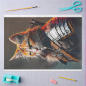 Feline Krieger Katze helle Farben entmutigen Seidenpapier (Basteln)