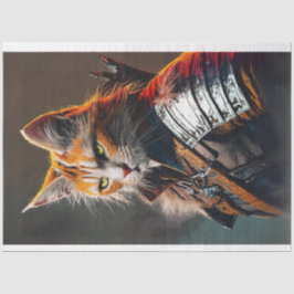 Feline Krieger Katze helle Farben entmutigen Seidenpapier