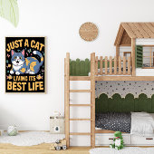 Feline Living Best Life Poster