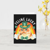 Feline Lucky St Patricks Day Funny Leprechaun Cat Karte (Gelbe Blume)
