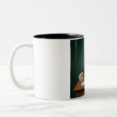 Feline Maestro: Zwei-Tone-Kaffee-Tasse Zweifarbige Tasse (Links)