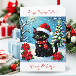 Feline Merry and Bright | Personalized Christmas Feiertagskarte
