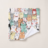 Feline Music Ensemble Badhandtuch Set (Waschlappen)