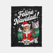 Feline Navidad Funny Cat Christmas Holiday Xmas Sa Fleecedecke (Vorderseite)