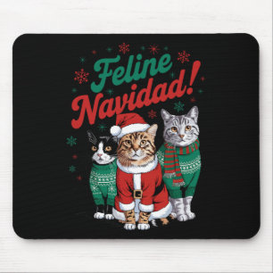 Feline Navidad Funny Cat Weihnachtsfeiertag Weihna Mousepad
