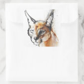 Feline Quadratischer Aufkleber (Tasche)