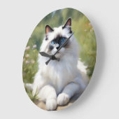 Feline Ragdolls beeindruckende Schönheit Große Wanduhr (Winkel)