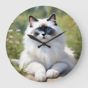 Feline Ragdolls beeindruckende Schönheit Große Wanduhr