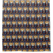 Feline Samurai Warrior Duschvorhang (Vorderseite)