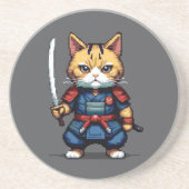 Feline Samurai Warrior Getränkeuntersetzer (Vorne)
