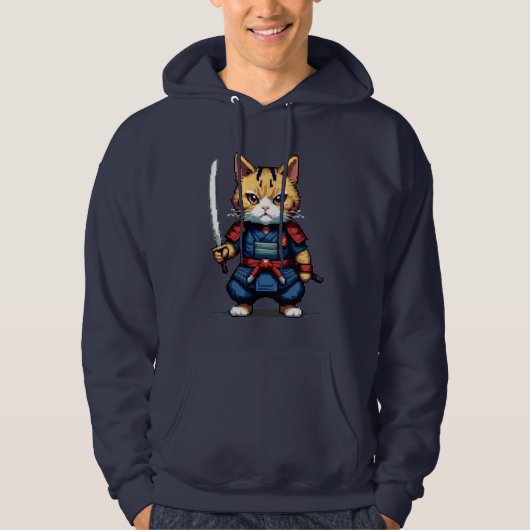 Feline Samurai Warrior Hoodie (Vorderseite)