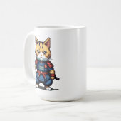 Feline Samurai Warrior Kaffeetasse (Vorderseite Links)