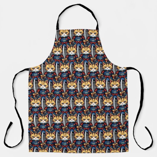 Feline Samurai Warrior Schürze (Vorderseite)