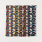 Feline Samurai Warrior Wandteppich (Vorderseite (Horizontal))