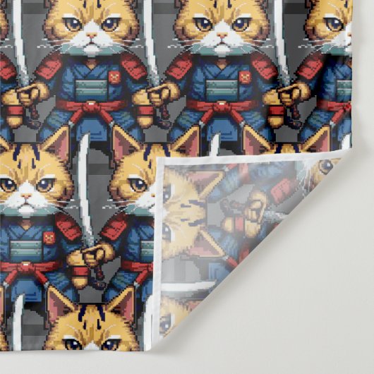 Feline Samurai Warrior Wandteppich (Detail)