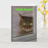 Feline Spooky Cat Halloween Karte (Gelbe Blume)