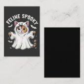 Feline Spooky Funny Spooky Halloween Cat Ghost Mitteilungskarte (Vorne/Hinten)