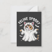 Feline Spooky Funny Spooky Halloween Cat Ghost Mitteilungskarte (Vorderseite)