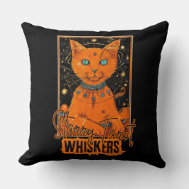 Feline Tarot Fortune | Kosmisches Katzendesign Kissen