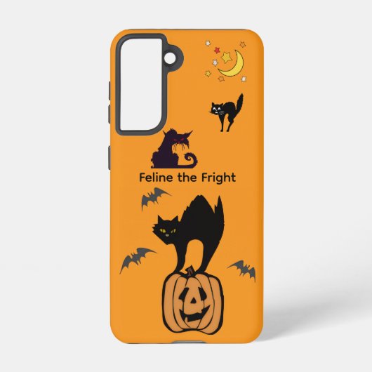 Feline the Fright Halloween Cat Orange Galaxy Case Samsung Galaxy Hülle (Rückseite)