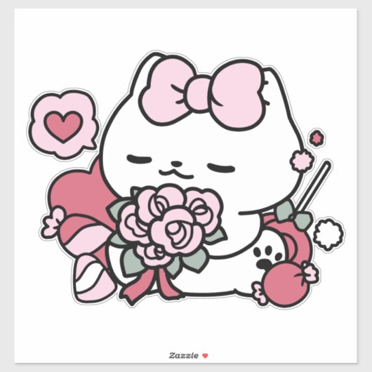 Feline the Liebe - Niedliches Katzen-Design von Va Aufkleber (Blatt)