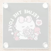 Feline the Liebe - Niedliches Katzen-Design von Va Glasuntersetzer (Rückseite)