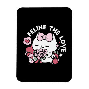 Feline the Liebe - Niedliches Katzen-Design von Va Magnet