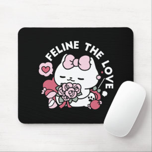 Feline the Liebe - Niedliches Katzen-Design von Va Mousepad