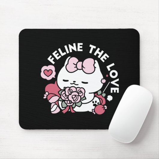 Feline the Liebe - Niedliches Katzen-Design von Va Mousepad (Mit Mouse)