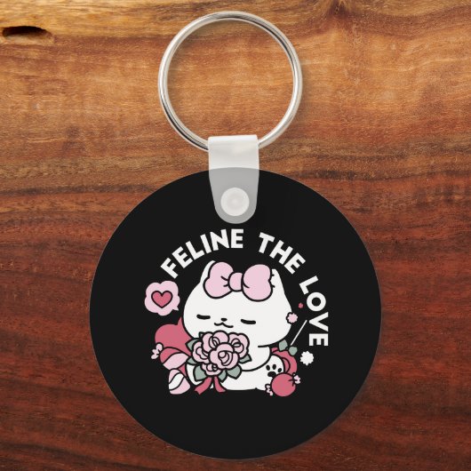 Feline the Liebe - Niedliches Katzen-Design von Va Schlüsselanhänger (Vorderseite)