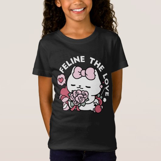 Feline the Liebe - Niedliches Katzen-Design von Va T-Shirt (Vorderseite)