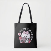 Feline the Liebe - Niedliches Katzen-Design von Va Tasche (Vorderseite)