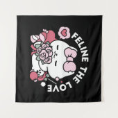 Feline the Liebe - Niedliches Katzen-Design von Va Wandteppich (Vorderseite (Horizontal))