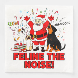 Feline the Noise: Santa’s Musical Mayhem Serviette
