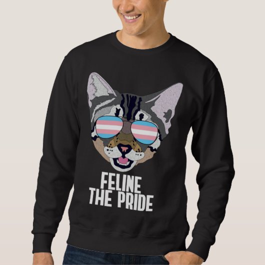 Feline The Pride Cat Trans Pride Sweatshirt (Vorderseite)