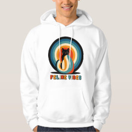 Feline Vibes Retro Cat Design Hoodie