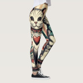 Feline vintage tattoo leggings (Rechts)