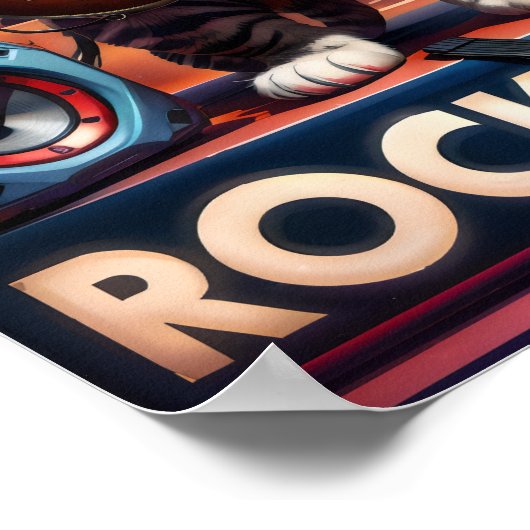 Feline wie ein Rock Star Poster (Ecke)