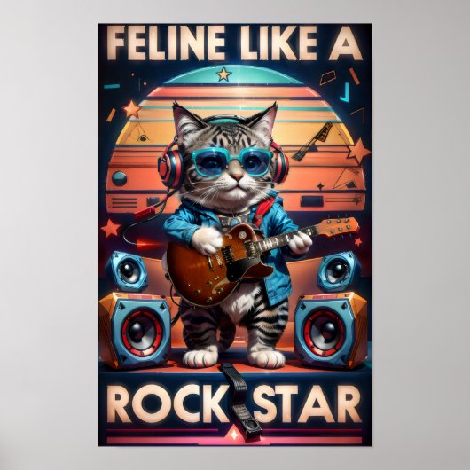 Feline wie ein Rock Star Poster (Vorne)