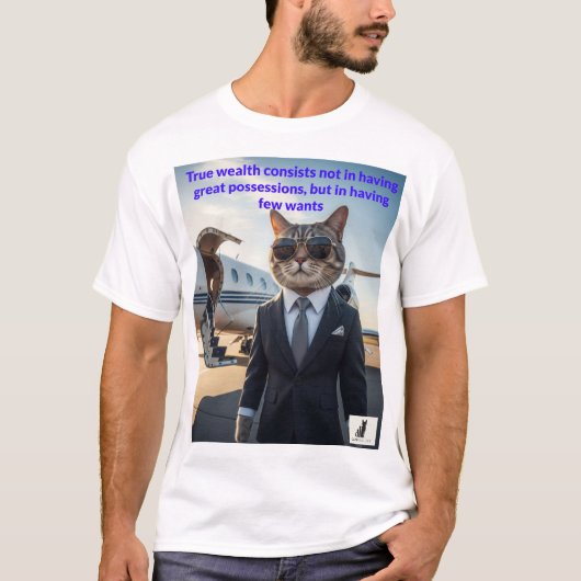 Feline Wisdom & Wealth - Catpitalist T-Shirt (Vorderseite)