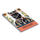 Feline with Scarf Spiral Foto Notebook Notizblock (Rechte Seite)