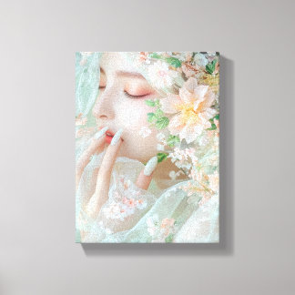 Feline Woman - Stilvolle digitale Kunst Leinwanddruck