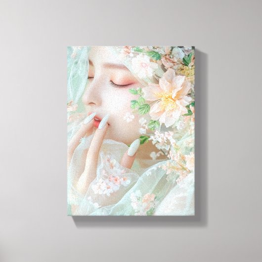 Feline Woman - Stilvolle digitale Kunst Leinwanddruck (Vorderseite)