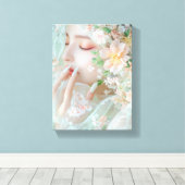 Feline Woman - Stilvolle digitale Kunst Leinwanddruck (Insitu (Holzboden))